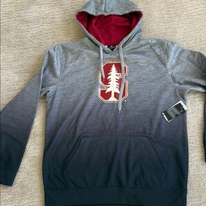 Colosseum Gray and Black Ombre Hoodie with Red Logo